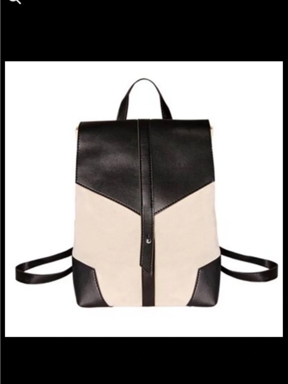 Deux Lux Demi Two-Tone Cream and Black Mini Backpack